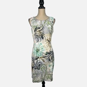 Connected Apparel Floral Sheath Dress Size 10 Workwear Office Casual Sleeveless